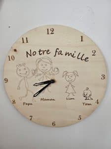 Horloge personnalisée "Notre famille"