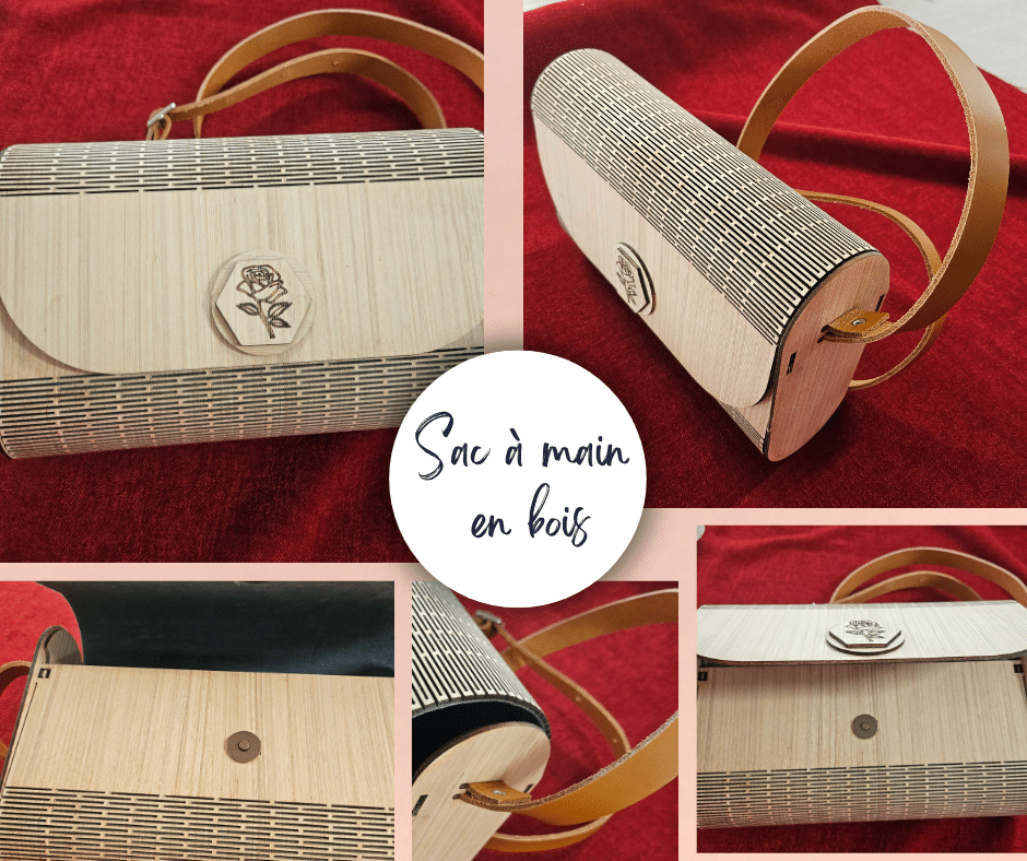 Sac à main en bois - original, de qualité, personnalisable et fait entièrement de mes mains